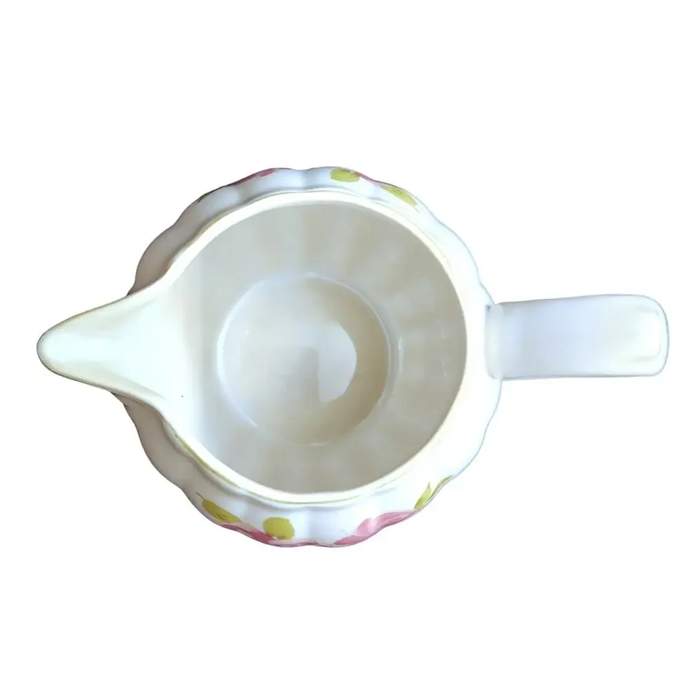 Gibson Roseland Porcelain Stoneware Vintage Sugar Bowl with Lid and Creamer Set - Picture 6 of 10